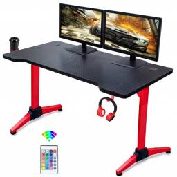 ESCRITORIO GAMER CON ILUMINACIN RGB ROJO BRAT045