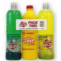 Pack Trio Baron Rojo Lavandina + Limpiador + Detergente